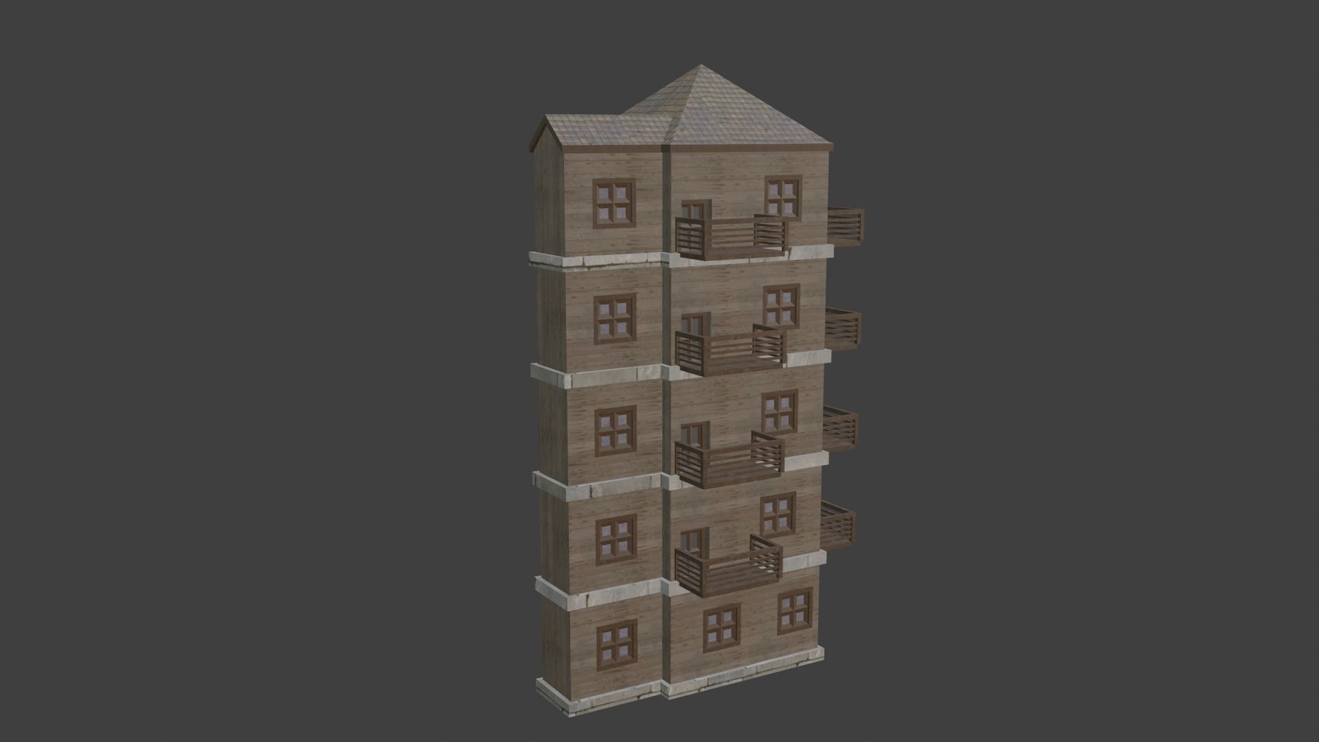 House Model 25 Low-poly 3D model_2
