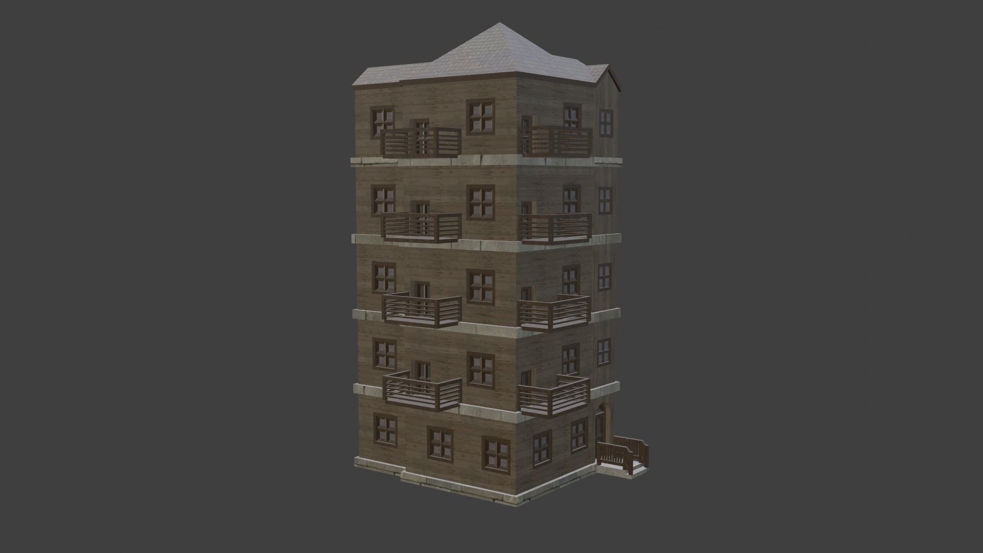House Model 25 Low-poly 3D model_11