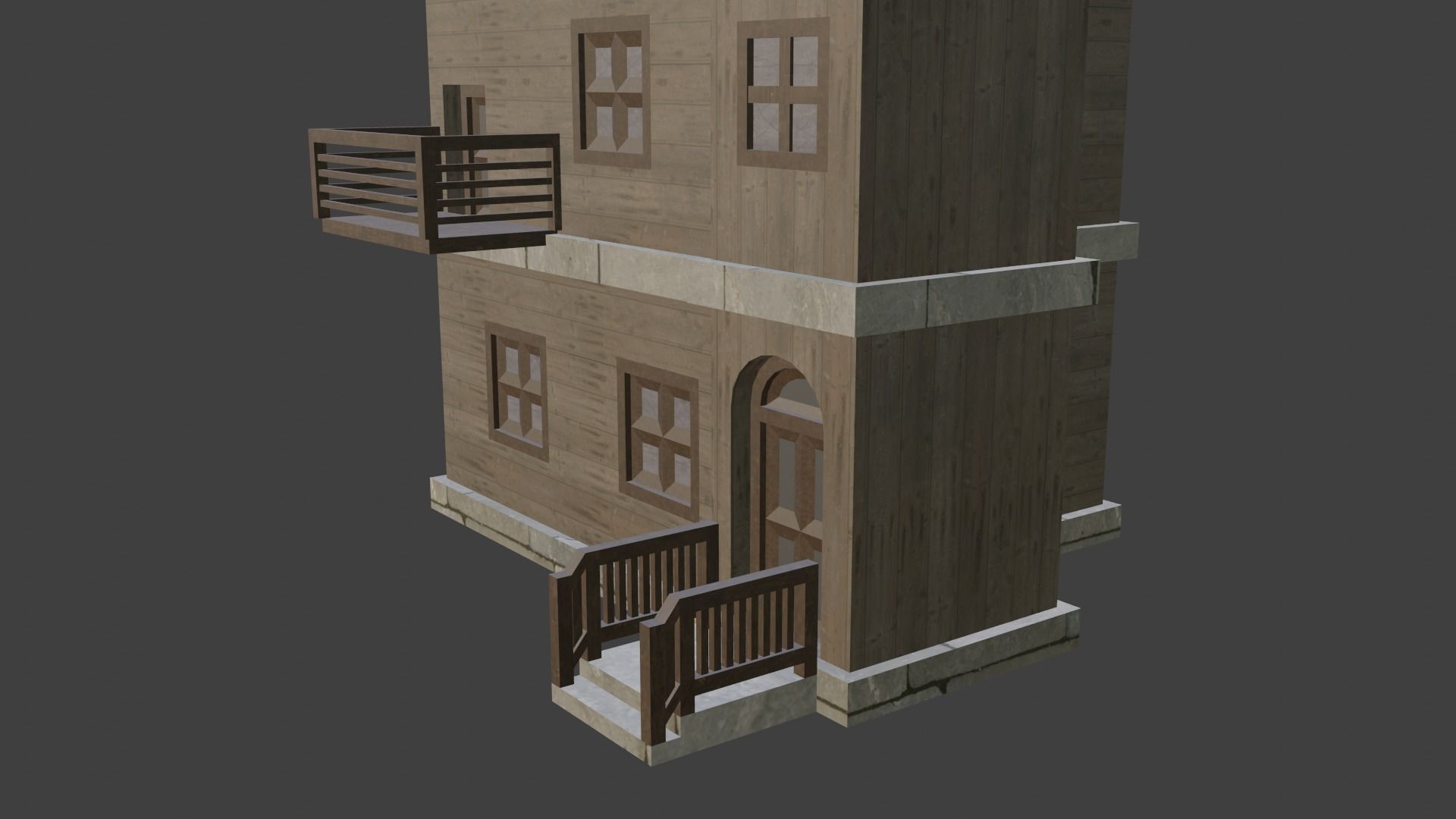 House Model 25 Low-poly 3D model_4