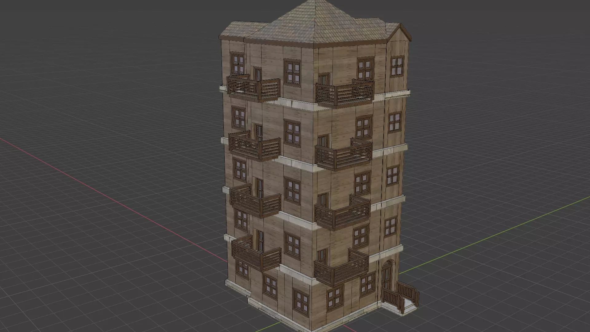 House Model 25 Low-poly 3D model_0