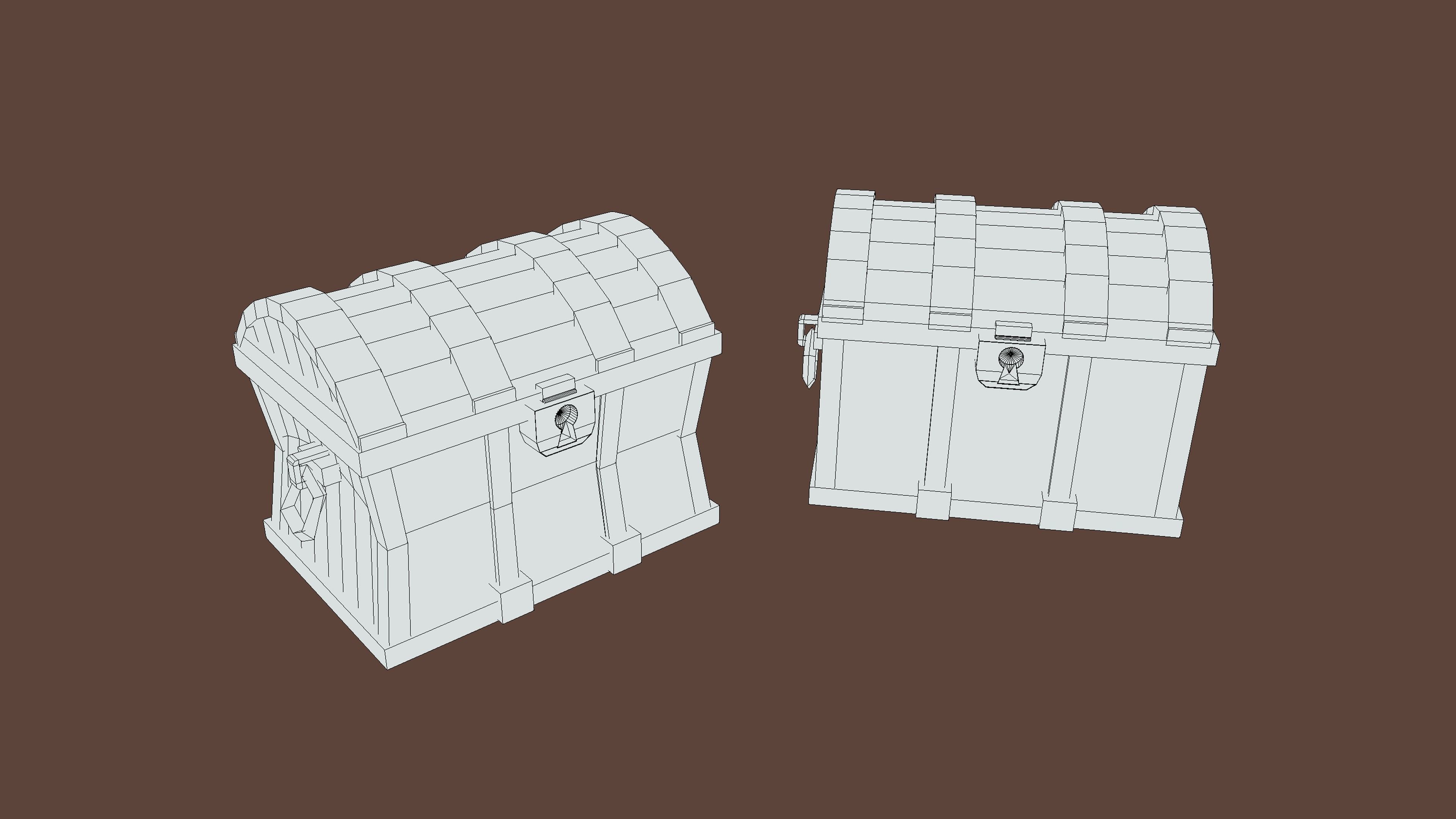 Stylized PBR Chest 1 and Variation Low-poly 3D model_2