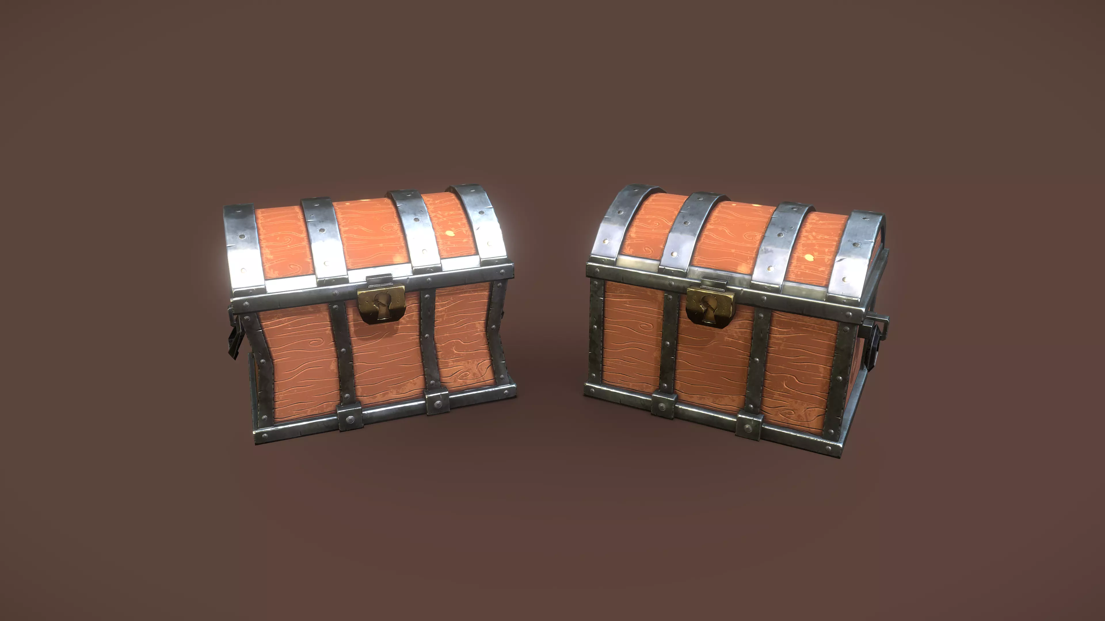 Stylized PBR Chest 1 and Variation Low-poly 3D model_0