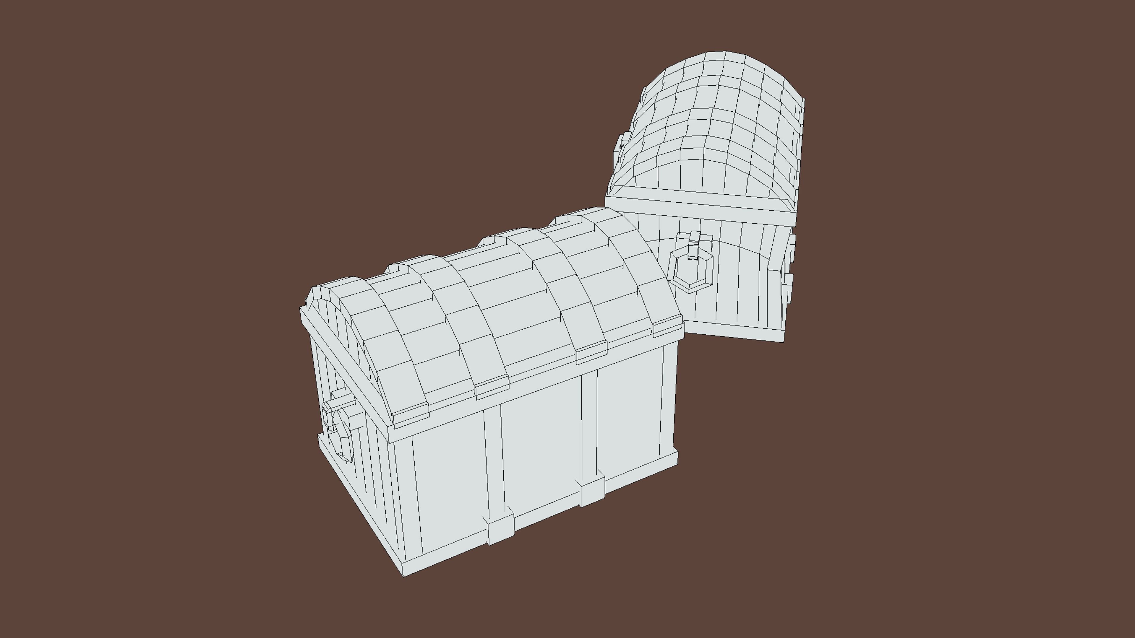 Stylized PBR Chest 1 and Variation Low-poly 3D model_9