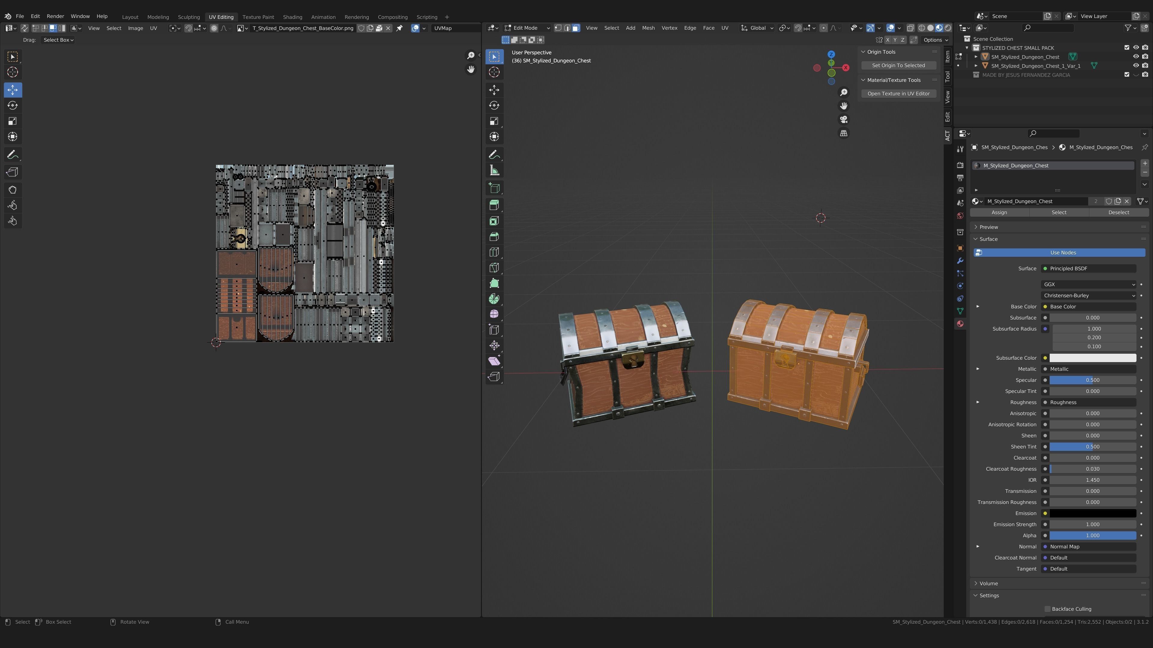 Stylized PBR Chest 1 and Variation Low-poly 3D model_5