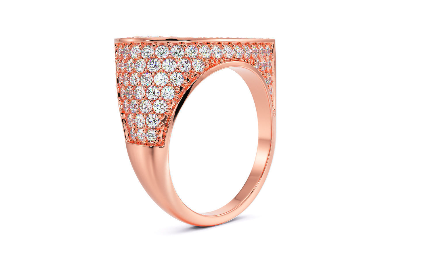 gold fashion diamonds ring 3D print model_14