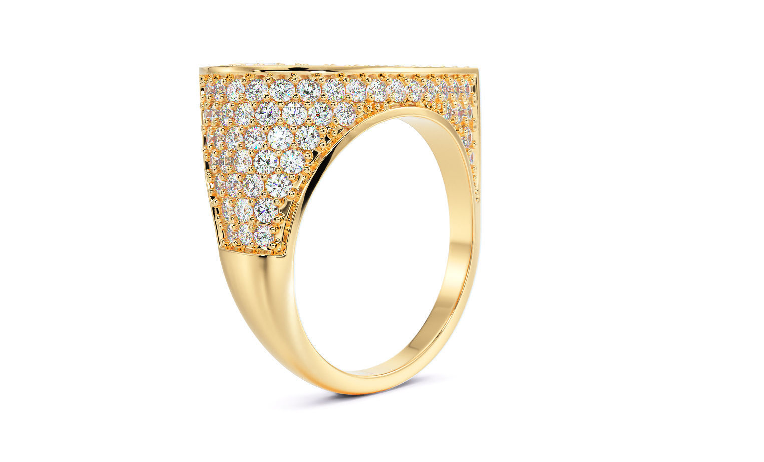 gold fashion diamonds ring 3D print model_5