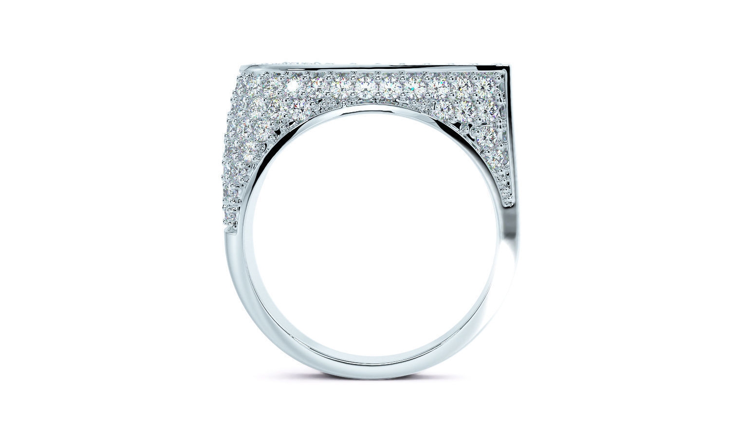 gold fashion diamonds ring 3D print model_8