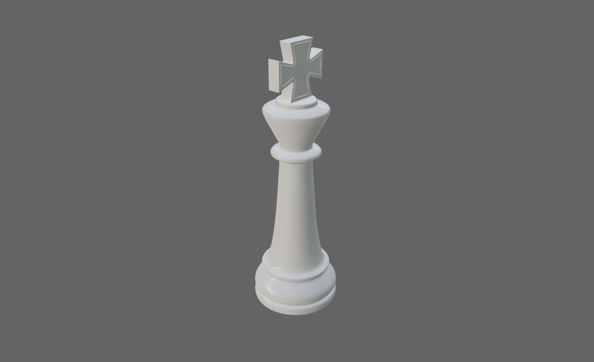 King Chess Game Piece - Rei Jogo de Xadrez 3D model_3