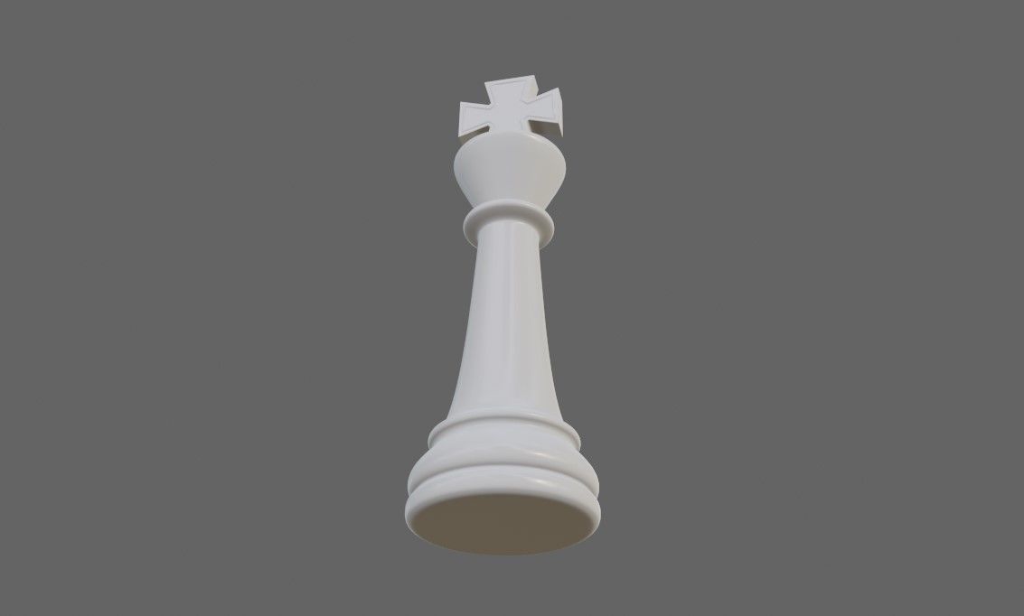 King Chess Game Piece - Rei Jogo de Xadrez 3D model_2