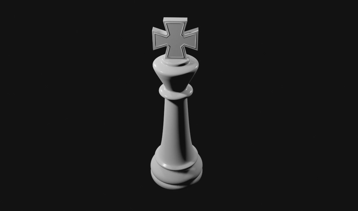 King Chess Game Piece - Rei Jogo de Xadrez 3D model_15