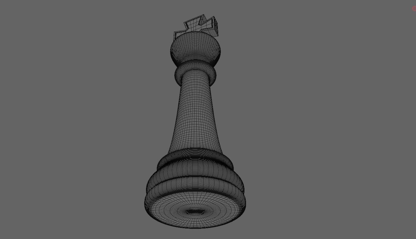 King Chess Game Piece - Rei Jogo de Xadrez 3D model_13
