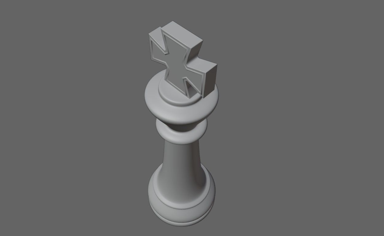 King Chess Game Piece - Rei Jogo de Xadrez 3D model_10