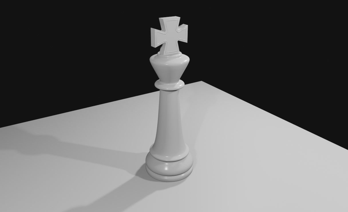 King Chess Game Piece - Rei Jogo de Xadrez 3D model_1