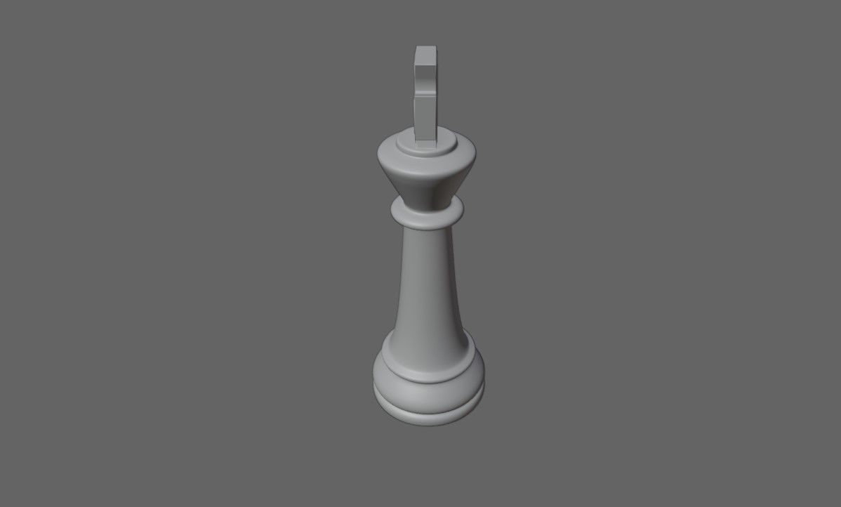 King Chess Game Piece - Rei Jogo de Xadrez 3D model_7