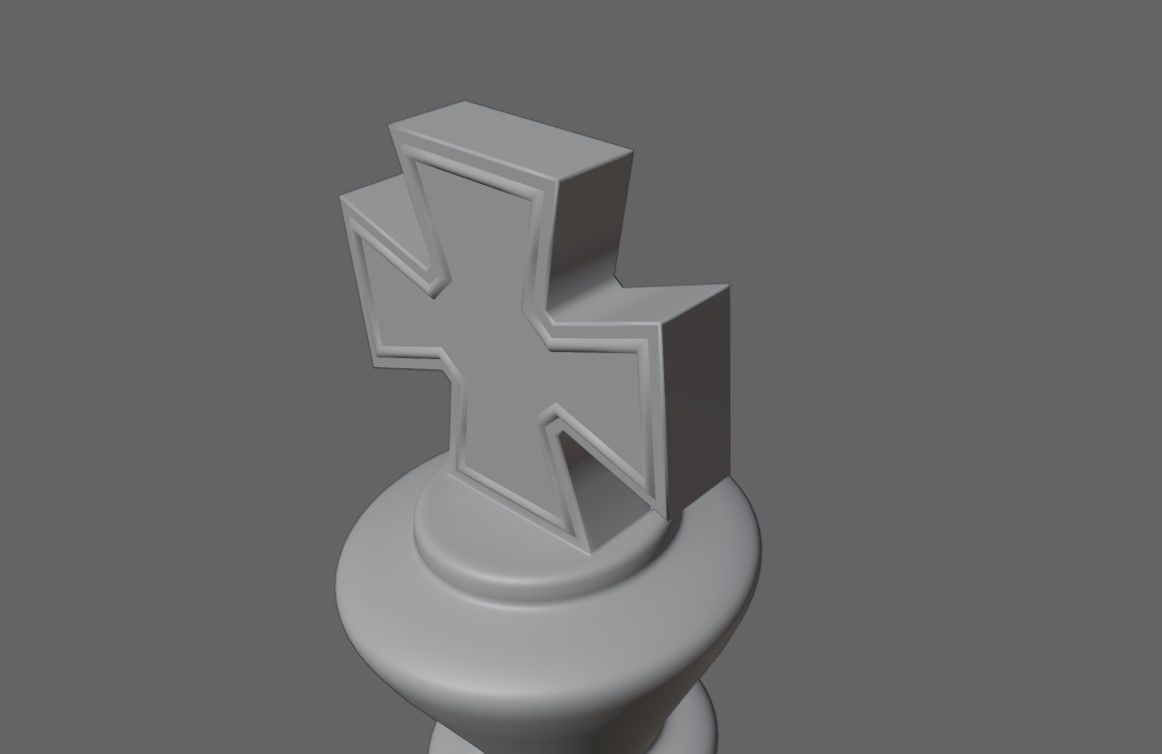 King Chess Game Piece - Rei Jogo de Xadrez 3D model_9