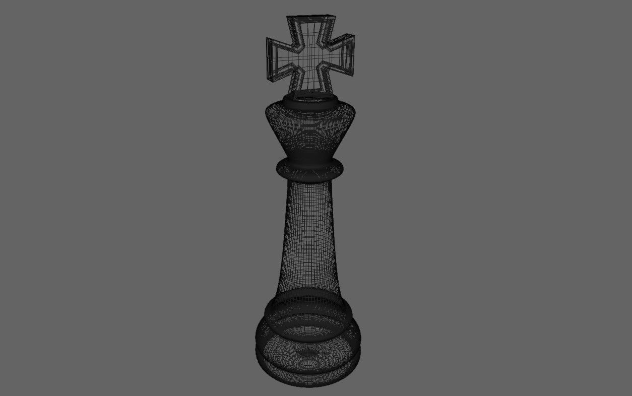 King Chess Game Piece - Rei Jogo de Xadrez 3D model_14