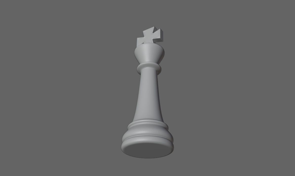 King Chess Game Piece - Rei Jogo de Xadrez 3D model_8