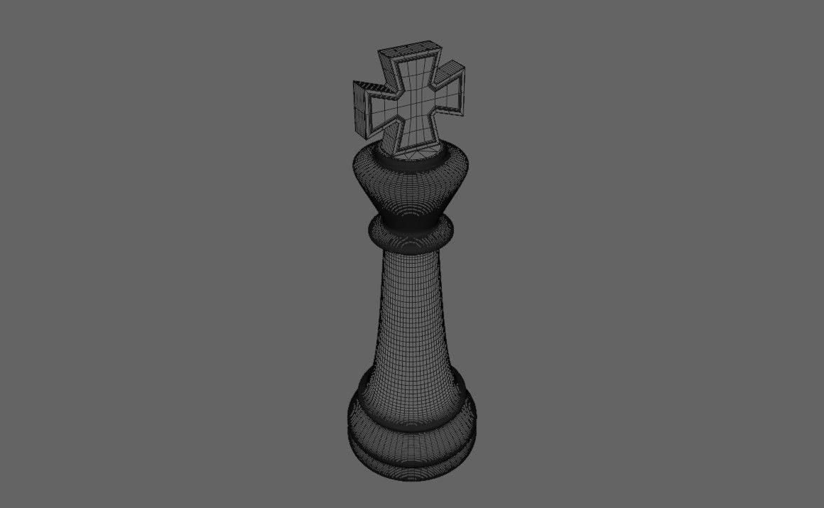 King Chess Game Piece - Rei Jogo de Xadrez 3D model_5