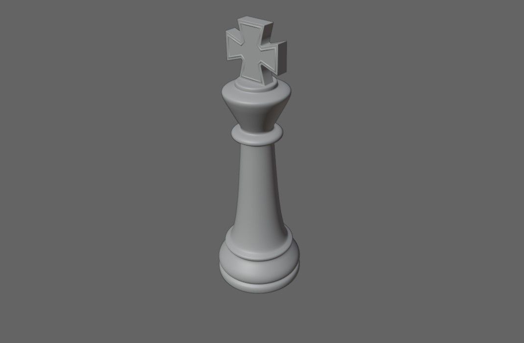 King Chess Game Piece - Rei Jogo de Xadrez 3D model_6