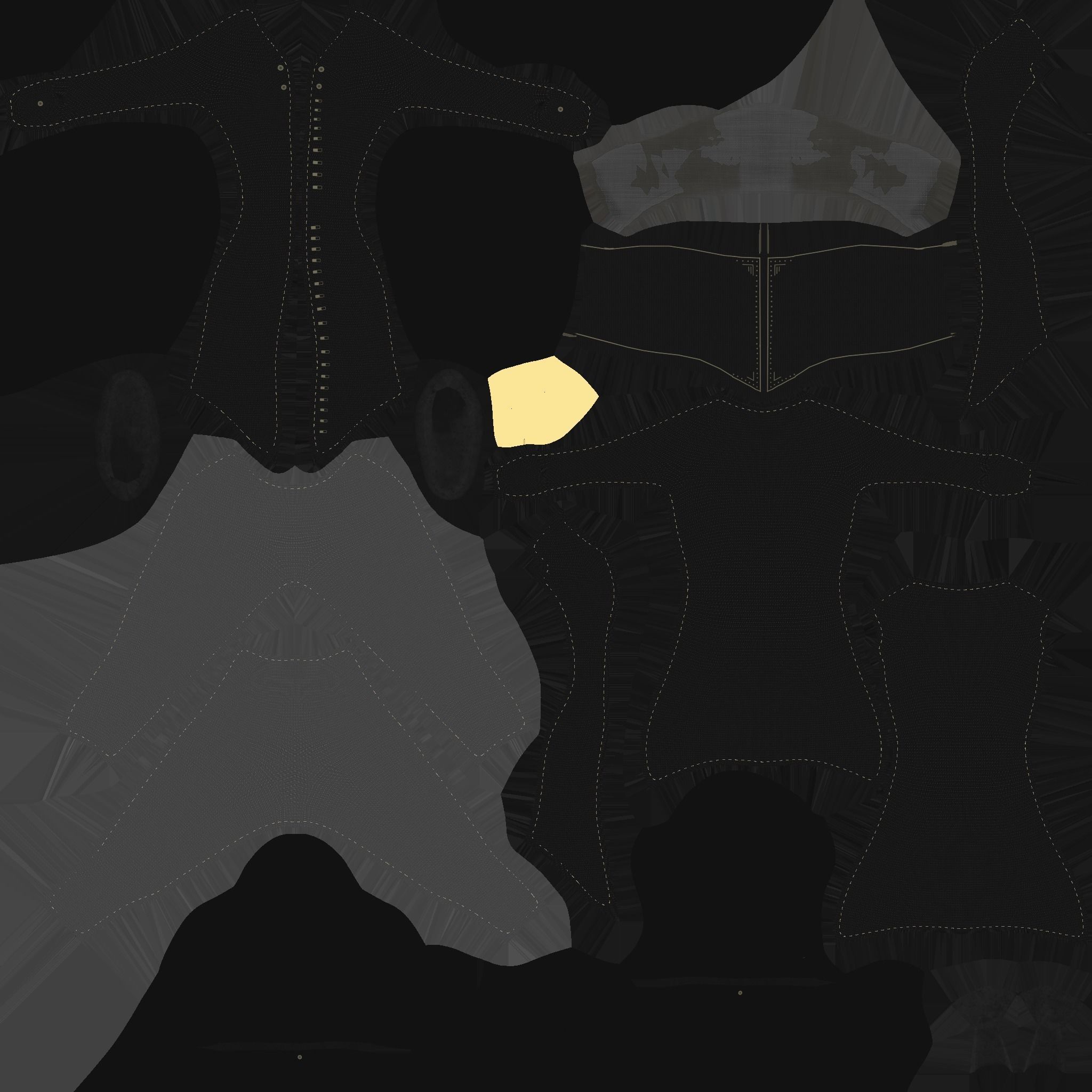 Pirate Female Costume 01 Full Black - Character Design Fashion Low-poly 3D model_18