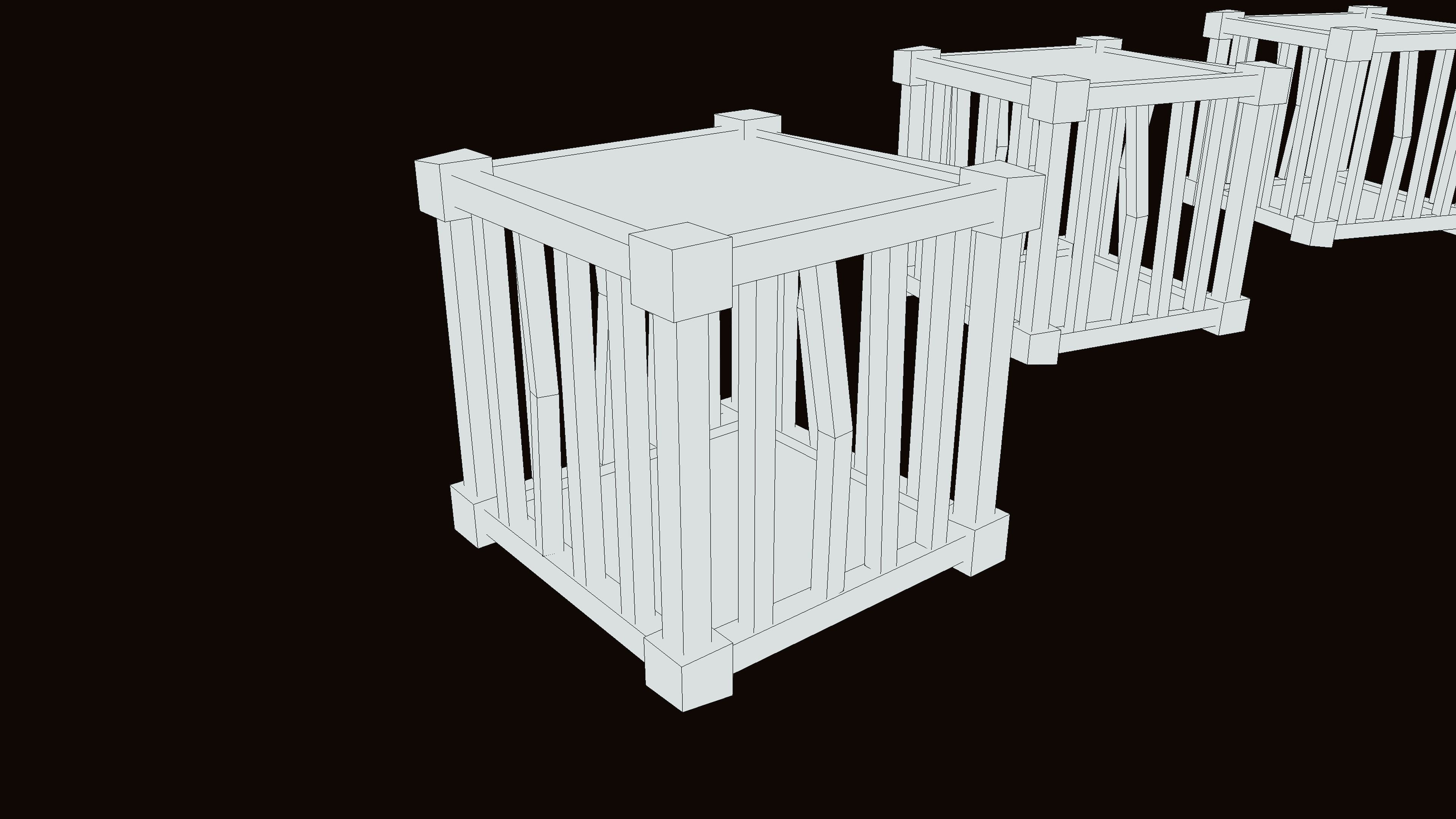 Stylized PBR Cage Metal Low-poly 3D model_6