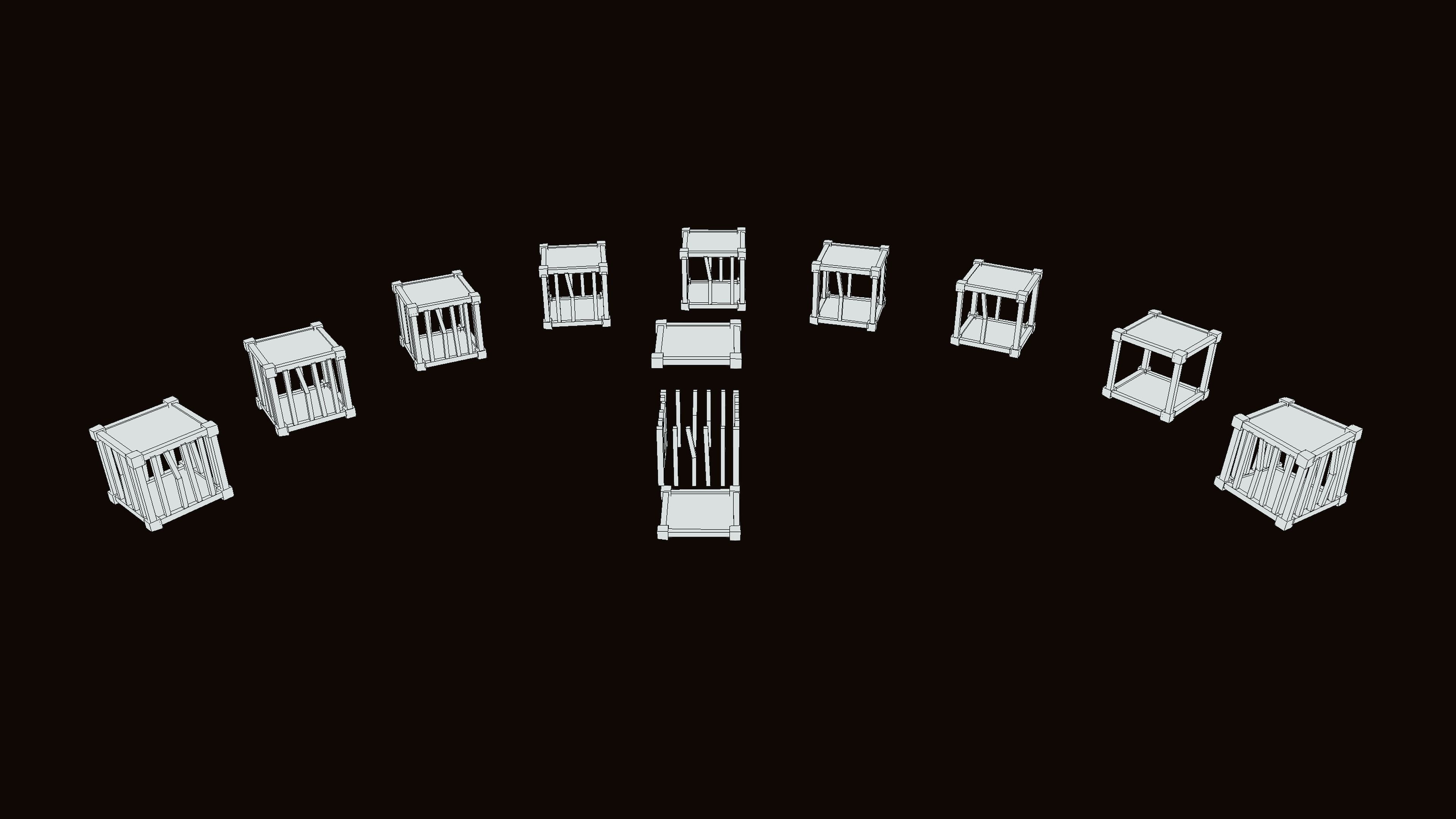 Stylized PBR Cage Metal Low-poly 3D model_3