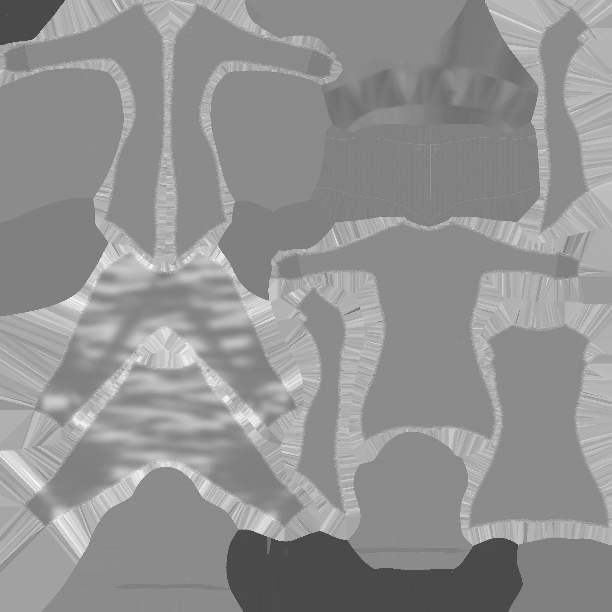 Pirate Female Costume 04 Full Brown - Character Design Fashion Low-poly 3D model_19