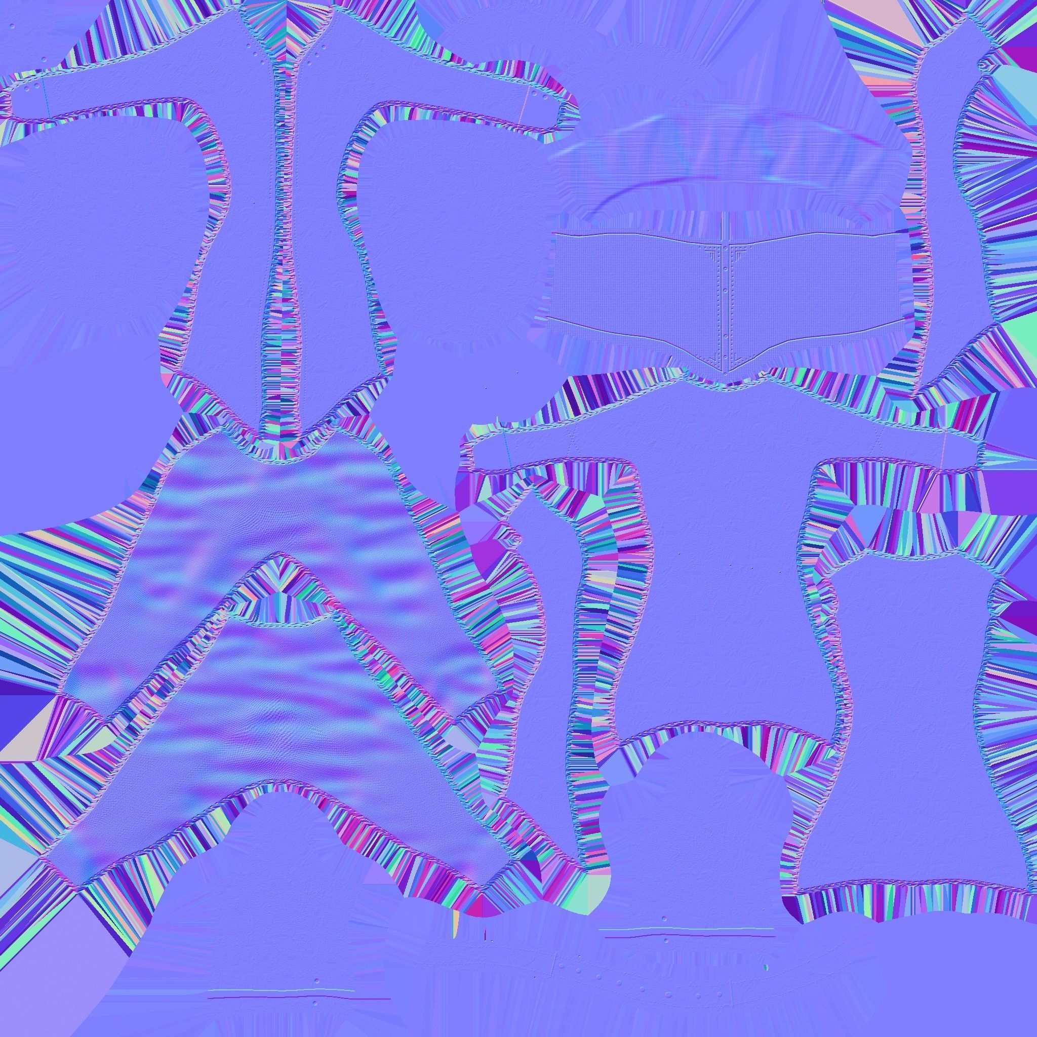 Pirate Female Costume 04 Full Brown - Character Design Fashion Low-poly 3D model_21