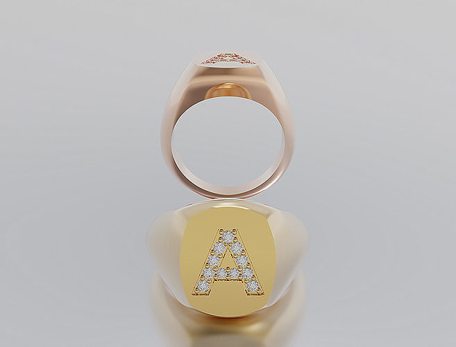 Letter Ring 3D print model