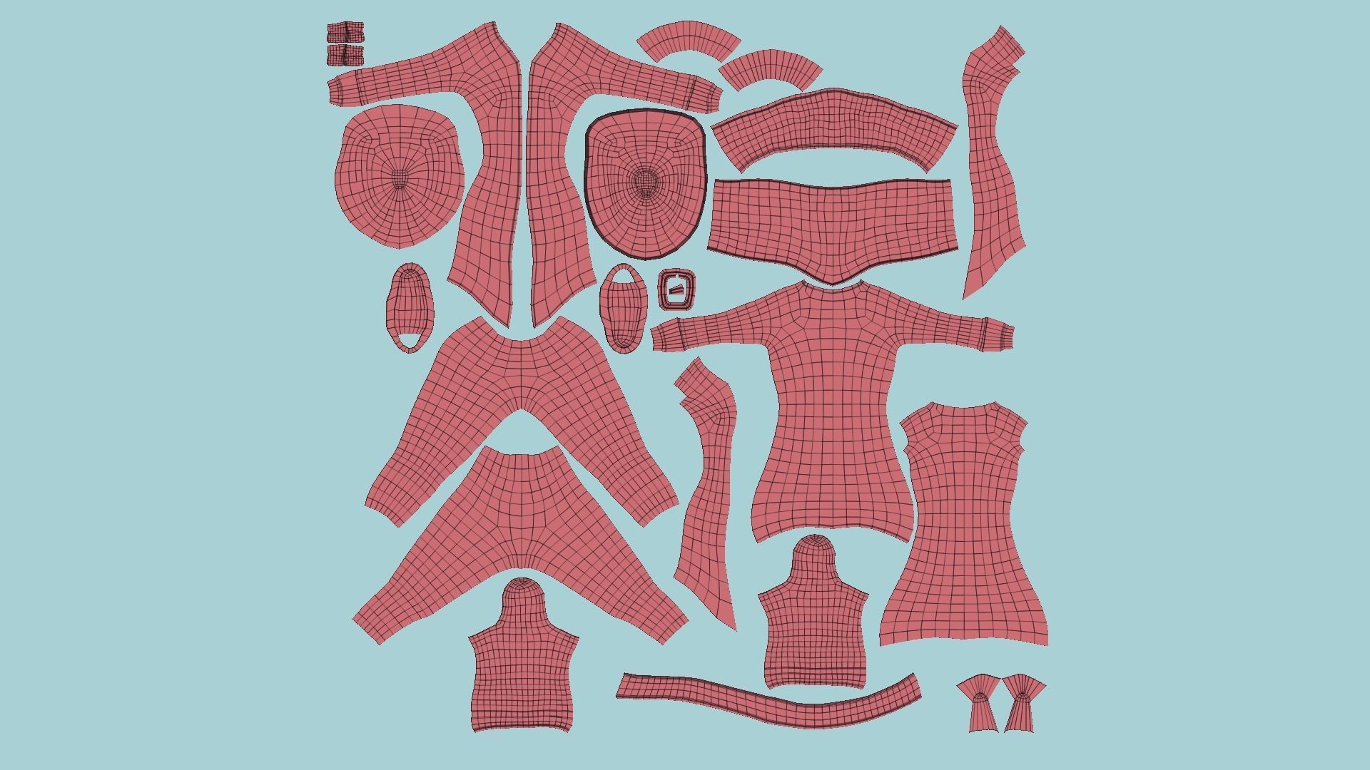 Pirate Female Costume 07 Dirt - Character Design Fashion Low-poly 3D model_12