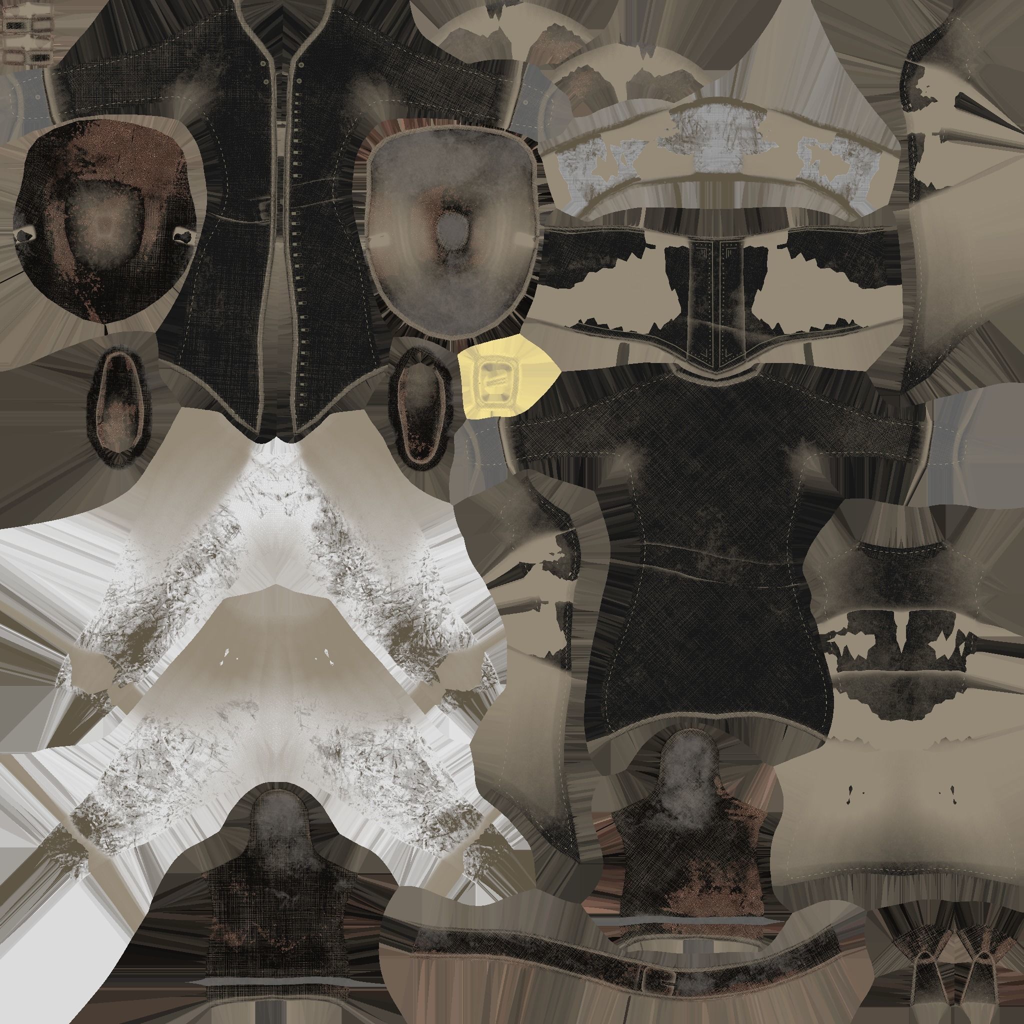 Pirate Female Costume 07 Dirt - Character Design Fashion Low-poly 3D model_19