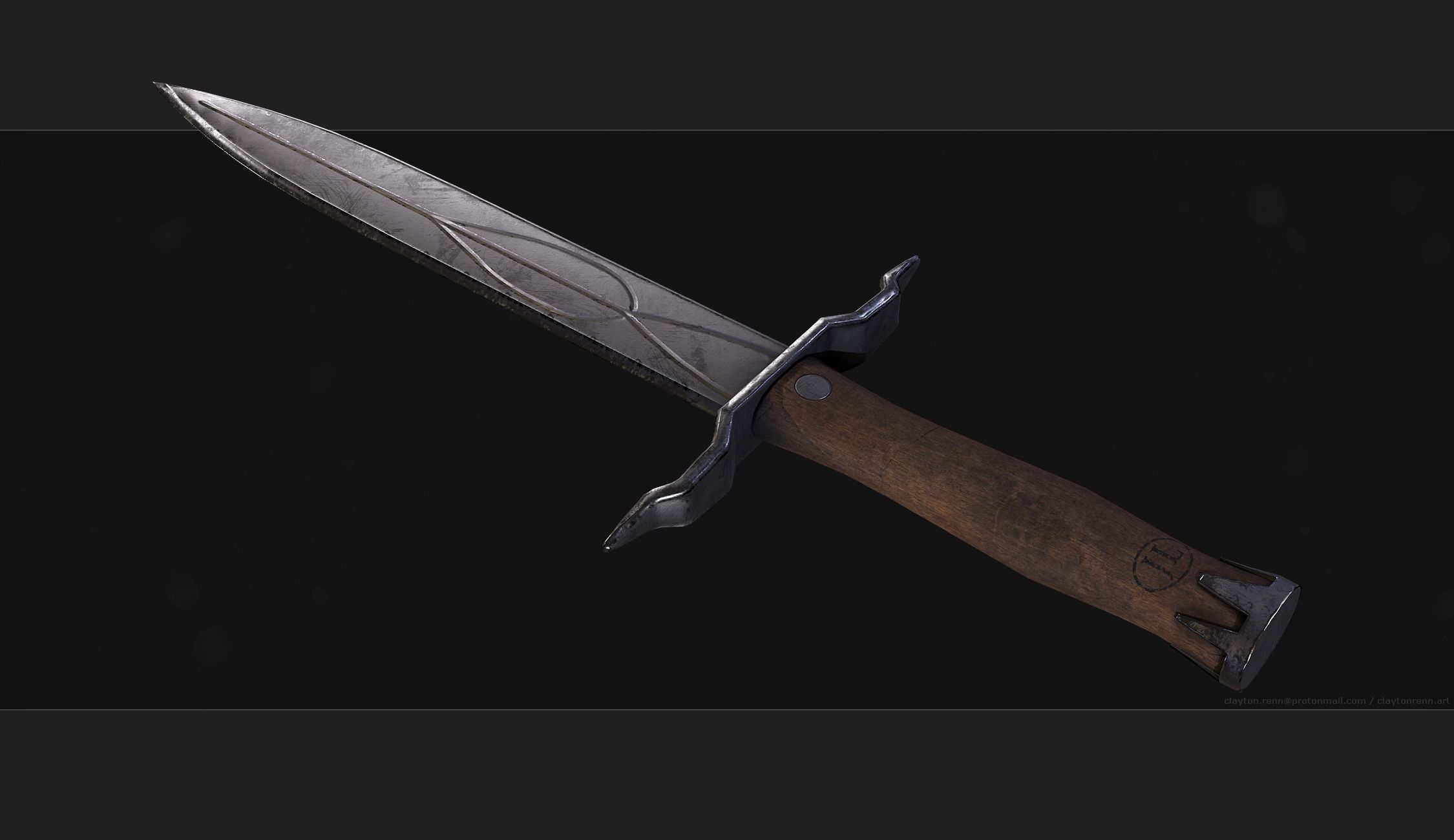 Iron Dagger Free low-poly 3D model_2