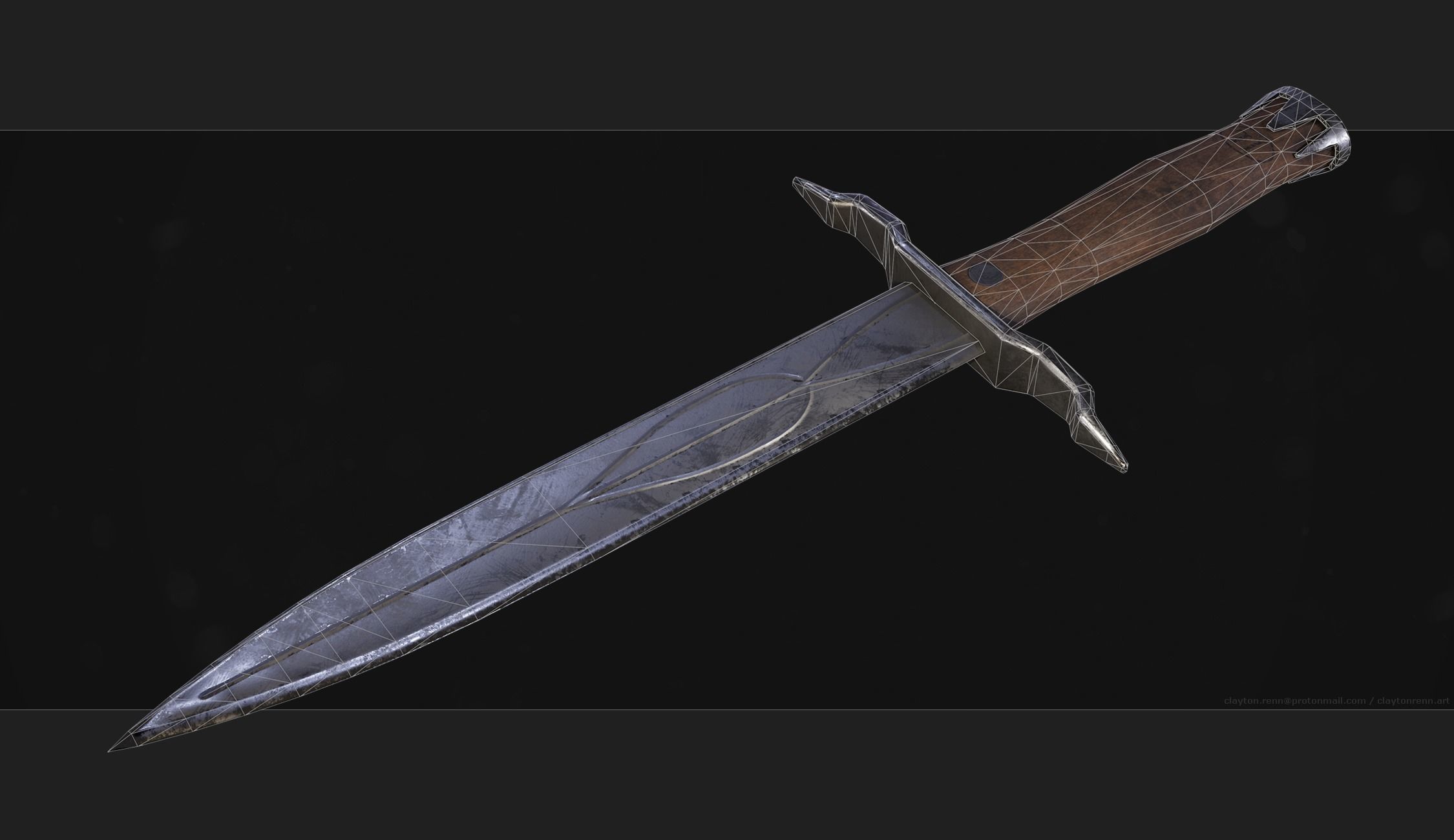 Iron Dagger Free low-poly 3D model_3