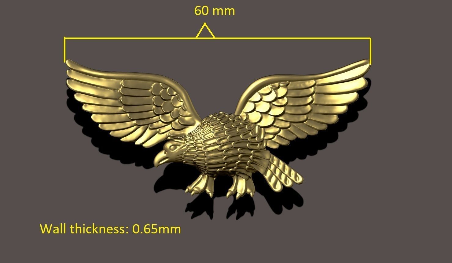 eagle necklace 3D print model_1