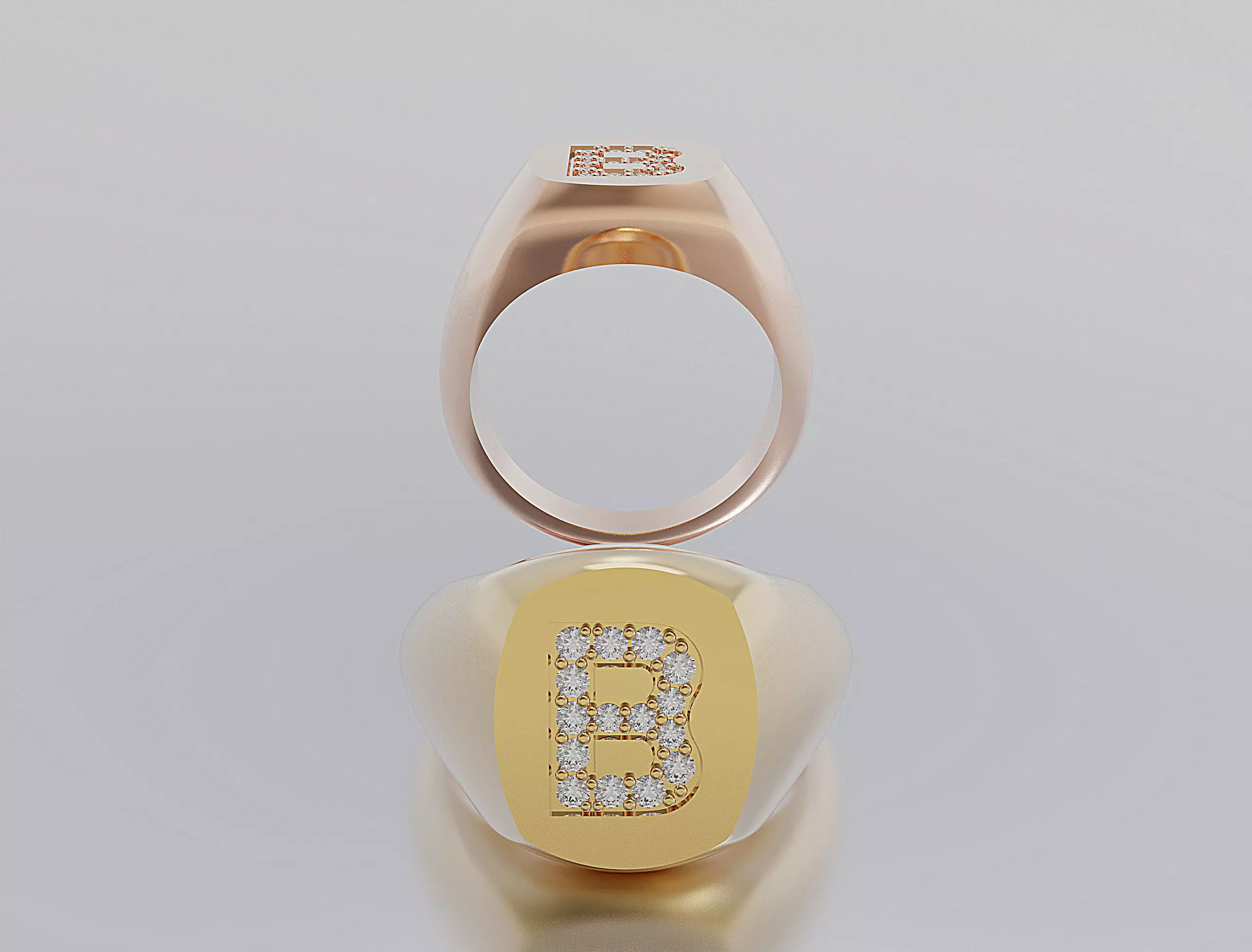 Letter Ring 3D print model