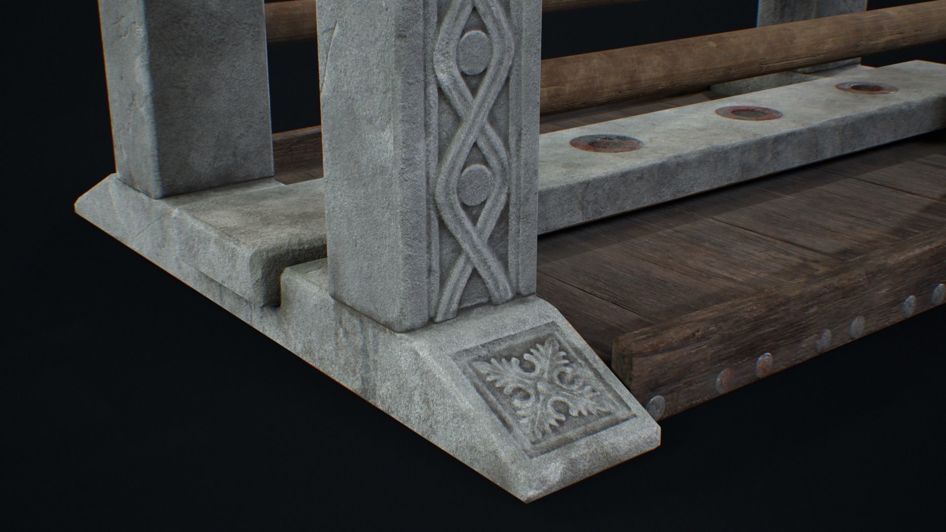 Medieval Weapon Rack -PBR- Game Ready Low-poly 3D model_3