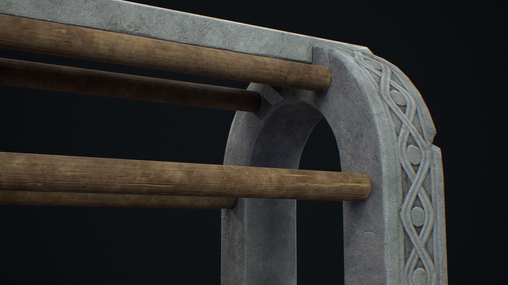 Medieval Weapon Rack -PBR- Game Ready Low-poly 3D model_4