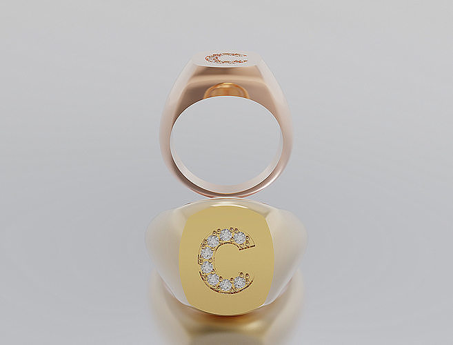 Letter Ring 3D print model