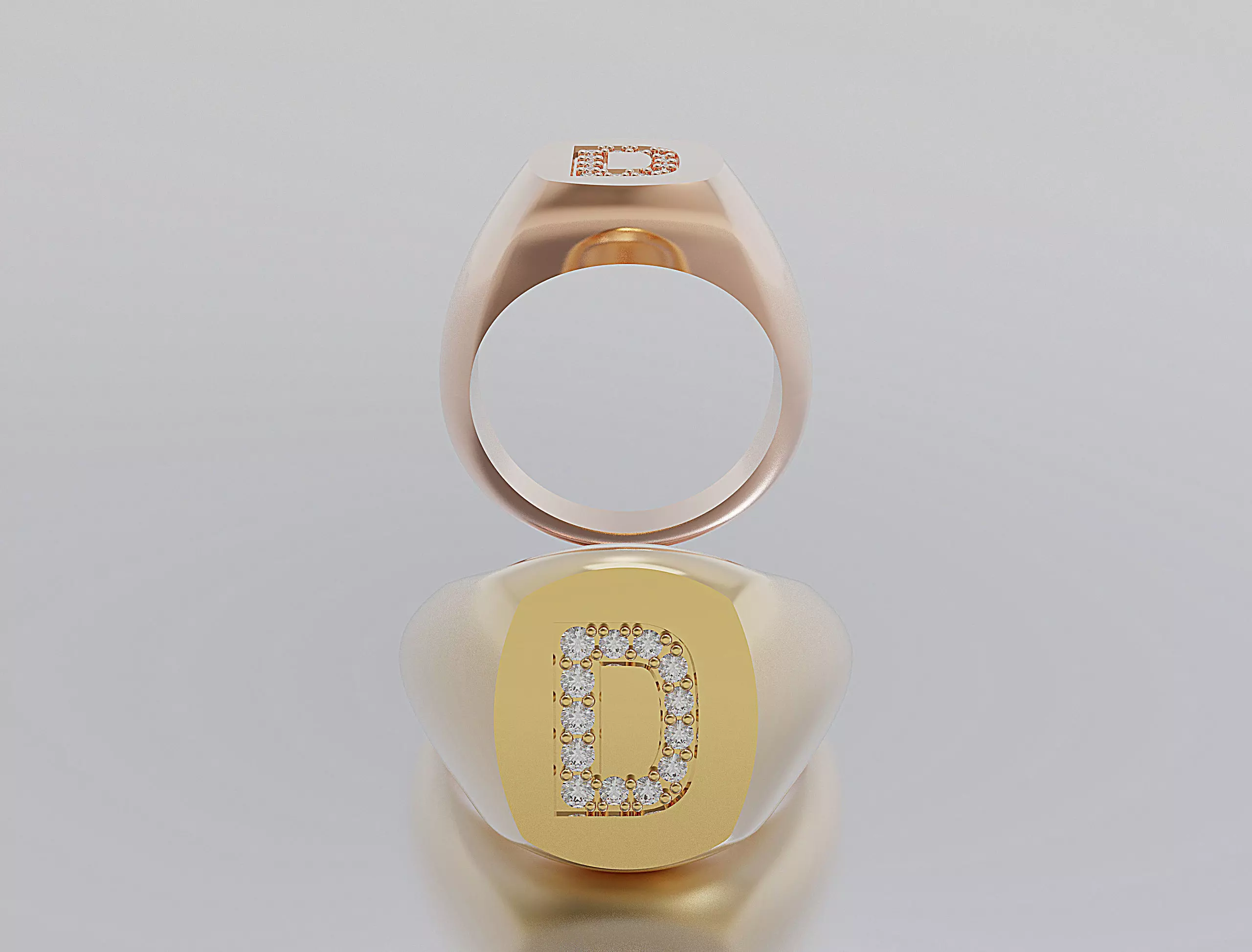 Letter Ring 3D print model_0