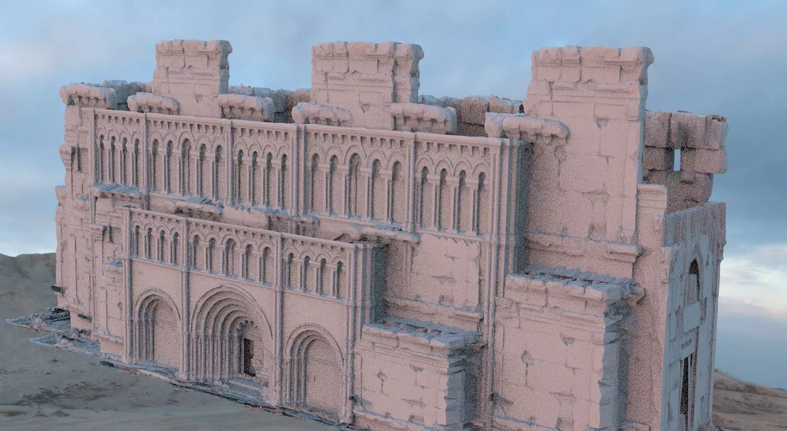 Fantasy architecture entrance large scale 3D model 3D model_0