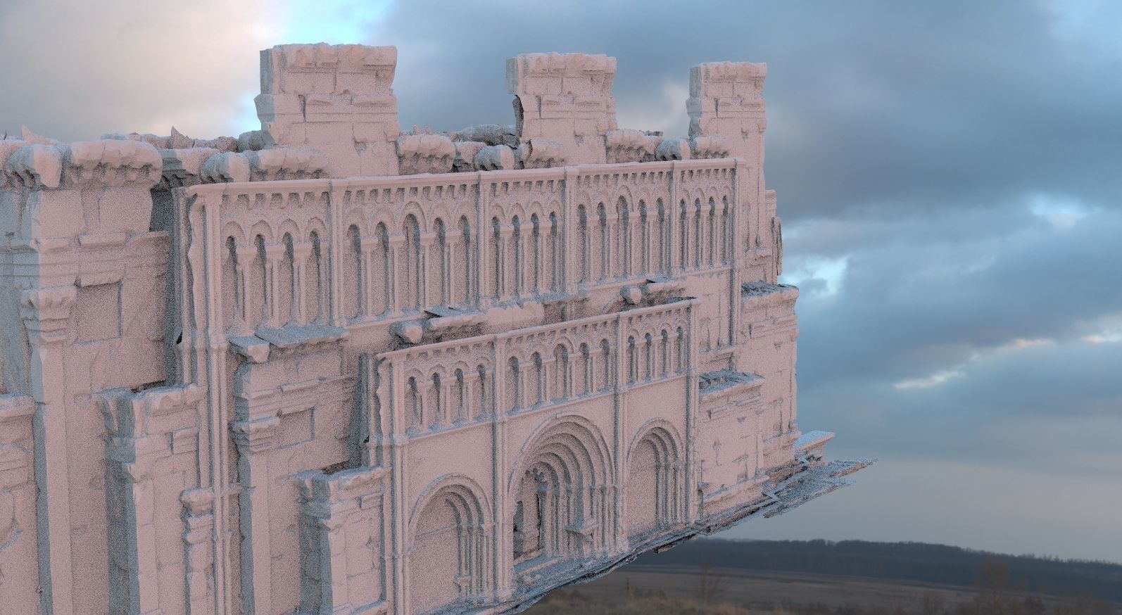 Fantasy architecture entrance large scale 3D model 3D model_1