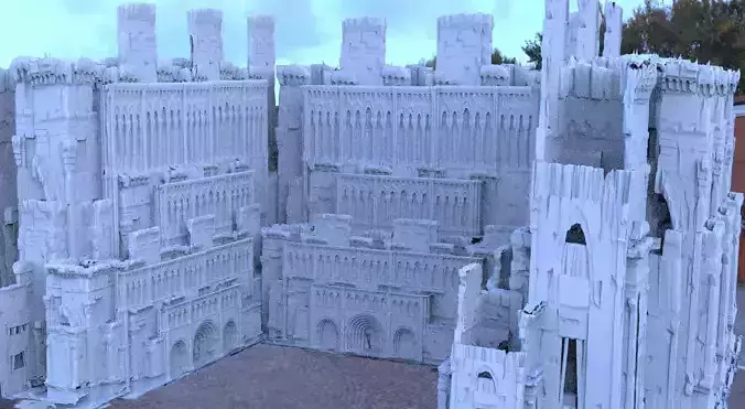 Fantasy courtyard entrance massive