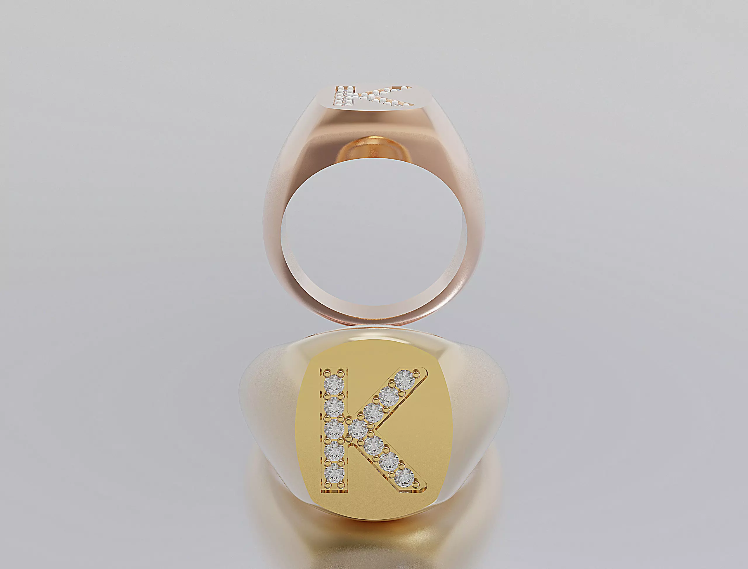 Letter Ring 3D print model_0
