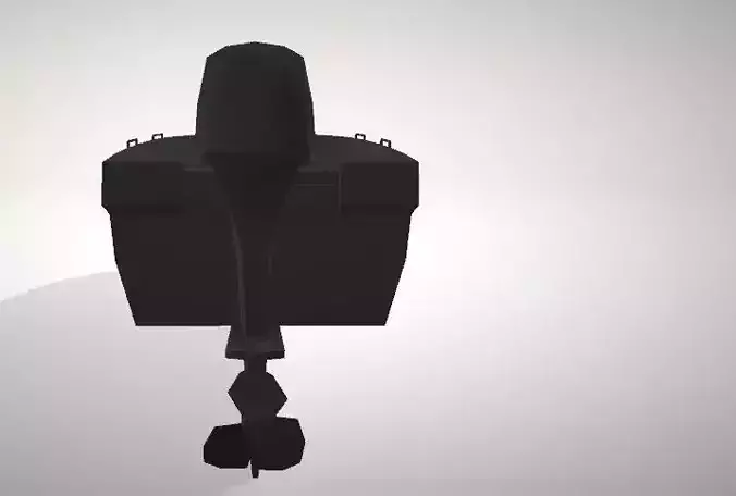 Boat 3D with trailer on side of it