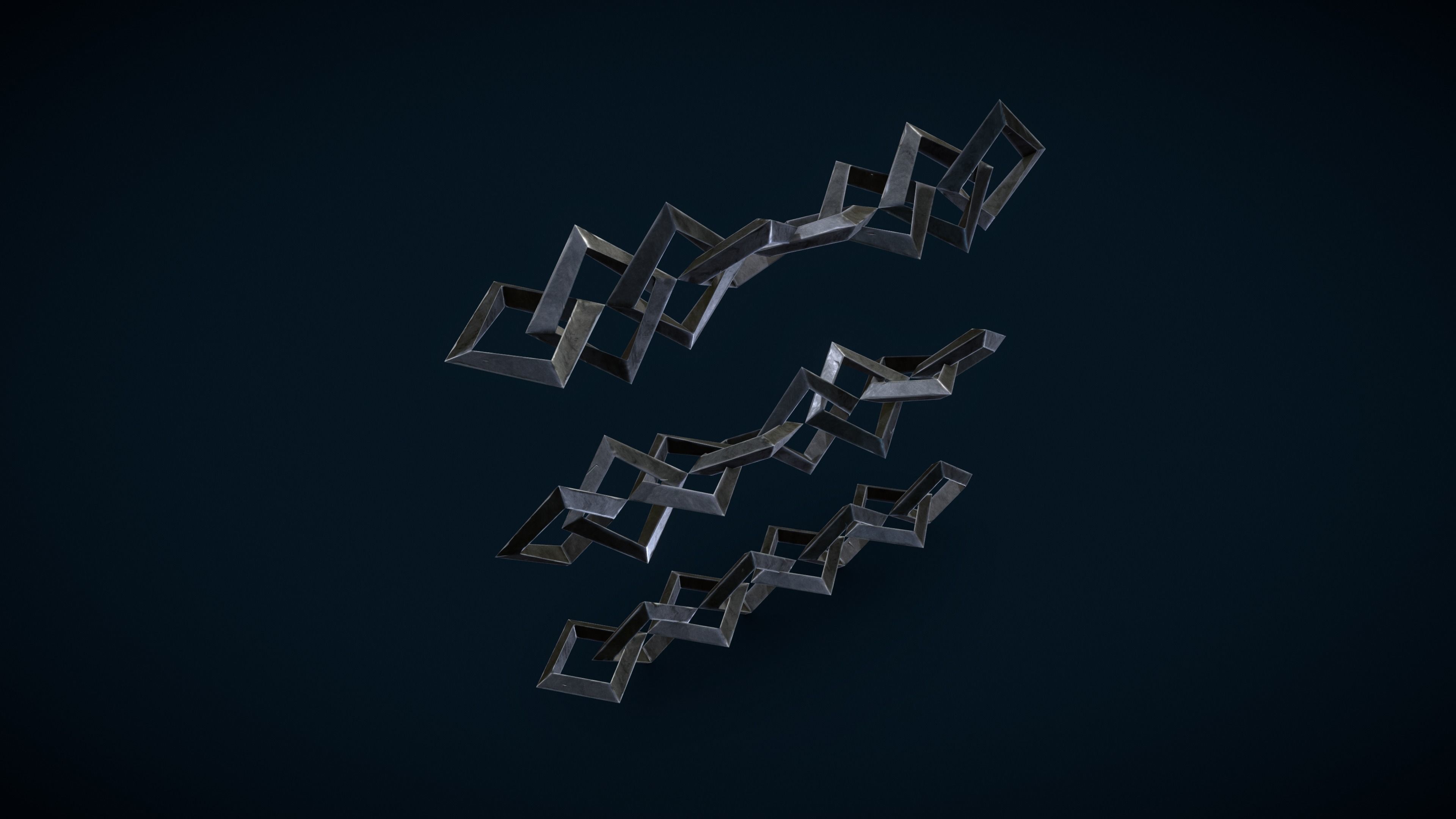 Stylized PBR Chain Small Pack - Texture Variation Low-poly 3D model_3