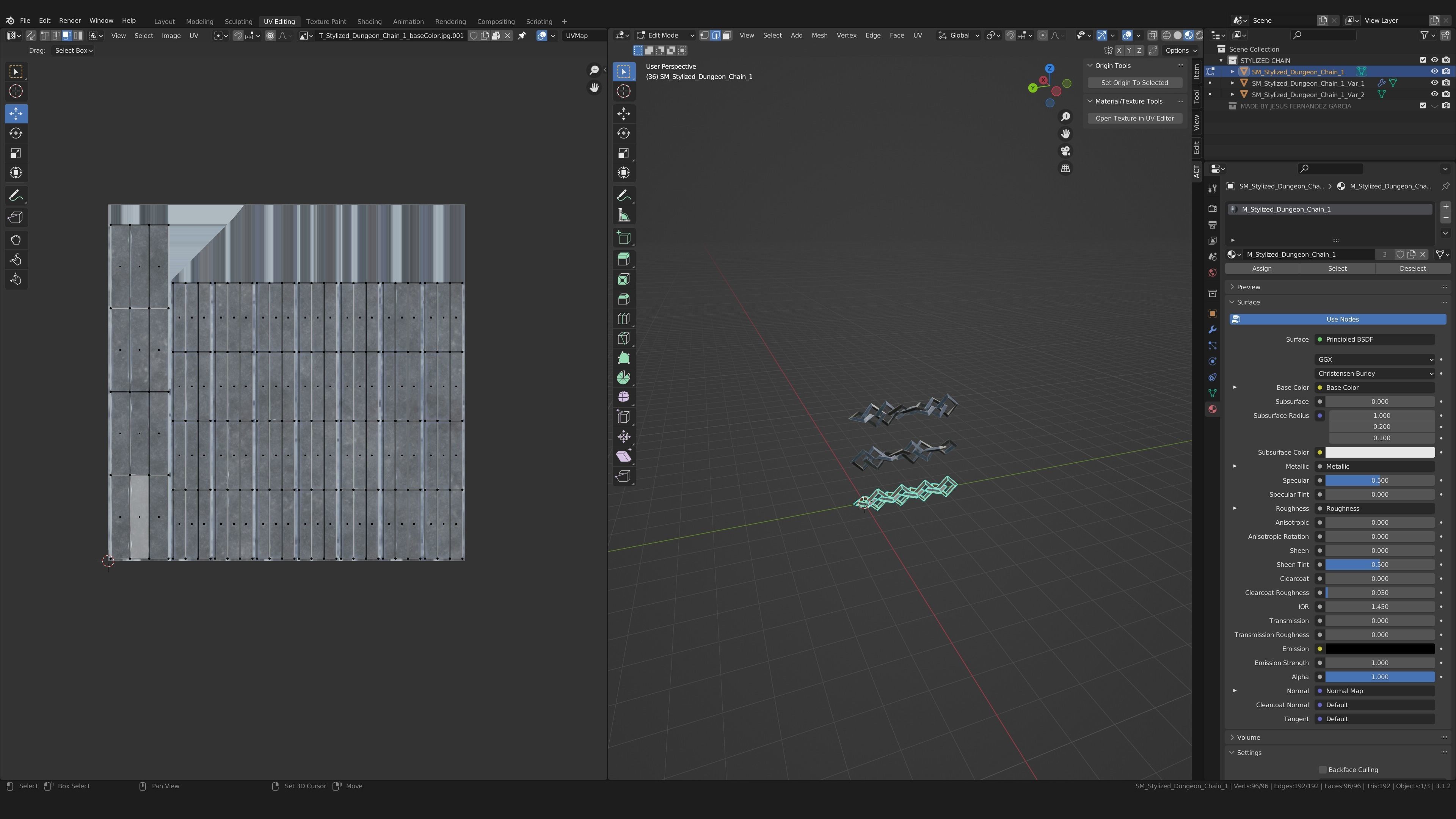 Stylized PBR Chain Small Pack - Texture Variation Low-poly 3D model_7