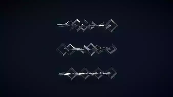 Stylized PBR Chain Small Pack - Texture Variation Low-poly 3D model