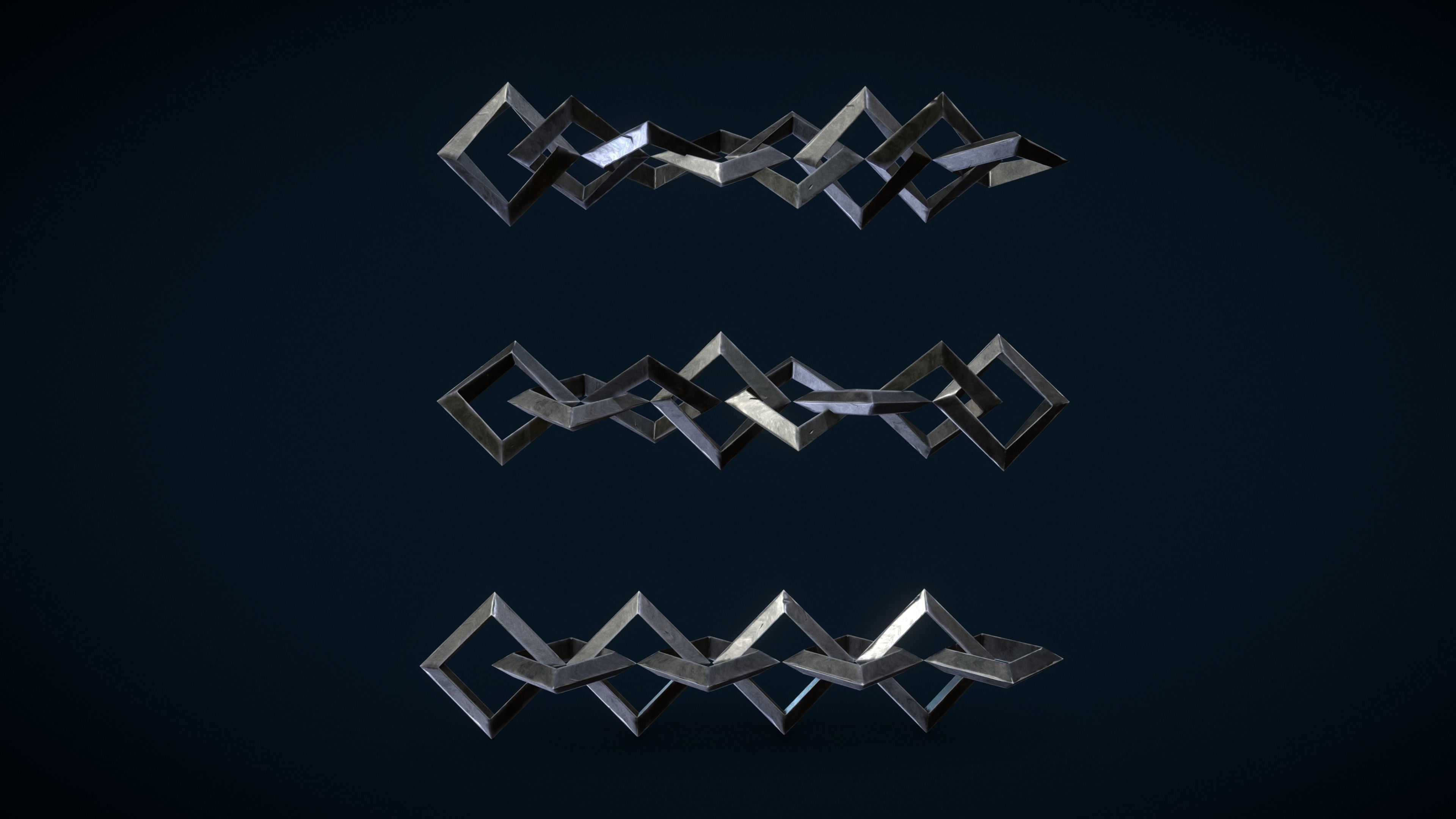 Stylized PBR Chain Small Pack - Texture Variation Low-poly 3D model_1