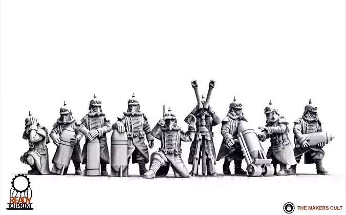 Valour Korps - Heavy Artillery Crew 3D print model