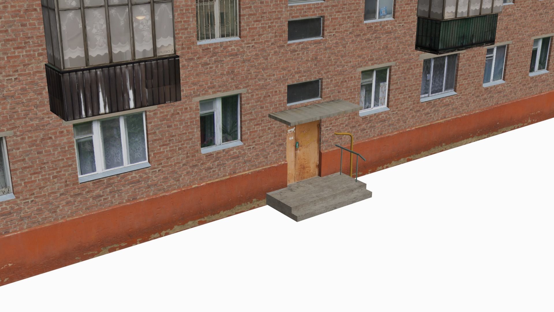 Russian Soviet brick house 2 3D model_4